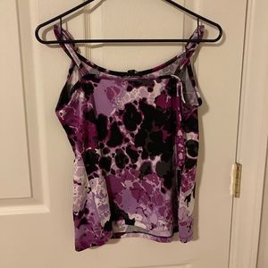 Multicolored silk like tank top.
